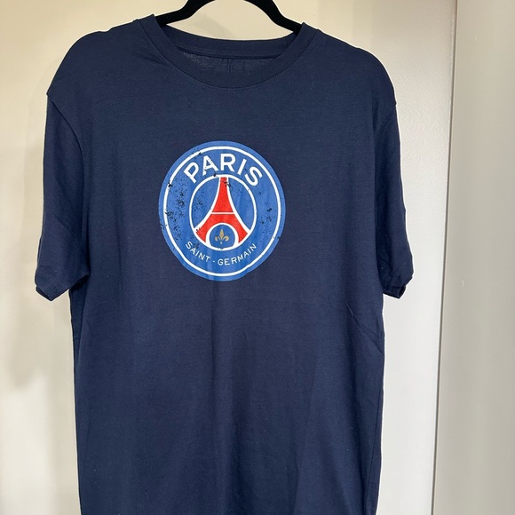 paris saint germain Other - Paris Saint Germain-PSG-Navy Vintage Logo T-Shirt-Mens Size Large